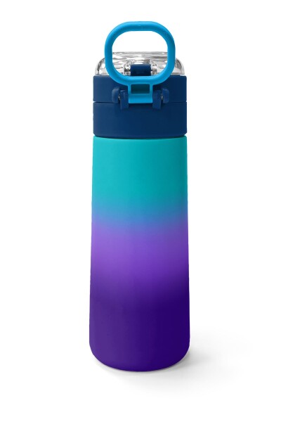 Coral High Kids Mor Renk Geçişli Desenli Pipetli ve Direkt İçim Çelik Termos 500 ml 31964 - 4