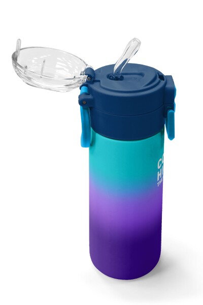 Coral High Kids Mor Renk Geçişli Desenli Pipetli ve Direkt İçim Çelik Termos 500 ml 31964 - 5