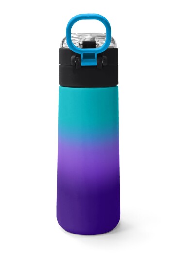 Coral High Kids Mor Renk Geçişli Desenli Pipetli ve Direkt İçim Çelik Termos 500 ml 31964 - 4