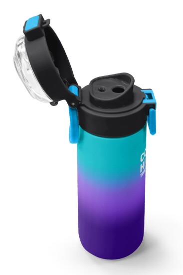 Coral High Kids Mor Renk Geçişli Desenli Pipetli ve Direkt İçim Çelik Termos 500 ml 31964 - 6