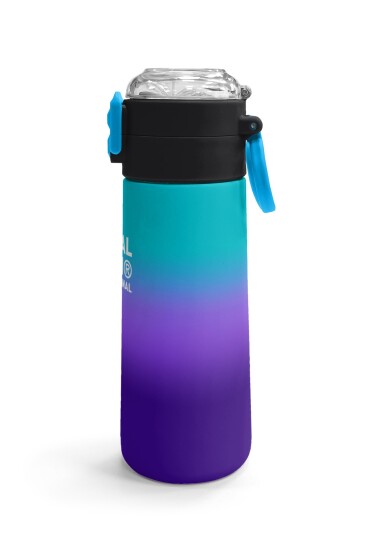 Coral High Kids Mor Renk Geçişli Desenli Pipetli ve Direkt İçim Çelik Termos 500 ml 31964 - 3