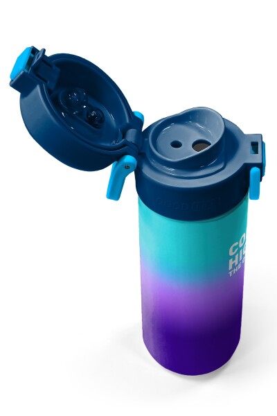 Coral High Kids Mor Renk Geçişli Desenli Pipetli ve Direkt İçim Çelik Termos 500 ml 31964 - 3