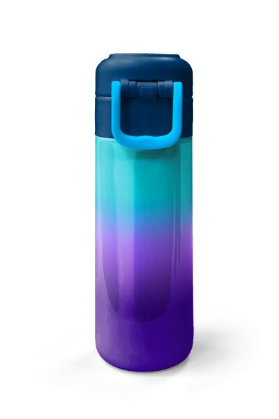 Coral High Kids Mor Renk Geçişli Desenli Pipetli ve Direkt İçim Çelik Termos 500 ml 31964 - 7