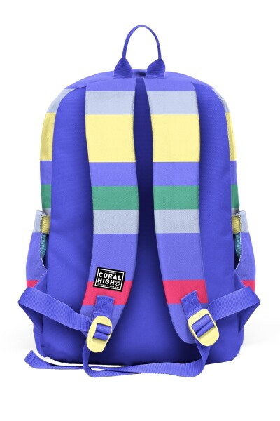 Coral High Kids Mor Sarı Lavanta Çizgi Desenli Okul Sırt Çantası 33202 - 2