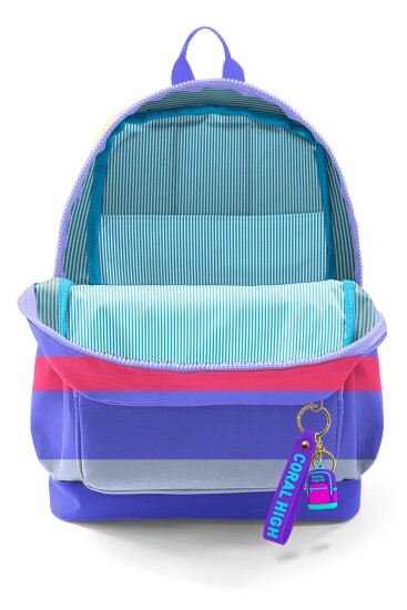 Coral High Kids Mor Sarı Lavanta Çizgi Desenli Okul Sırt Çantası 33202 - 3