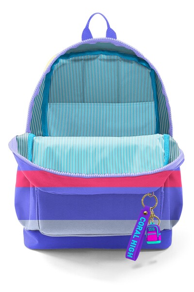 Coral High Kids Mor Sarı Lavanta Çizgi Desenli Okul Sırt Çantası 33202 - 3