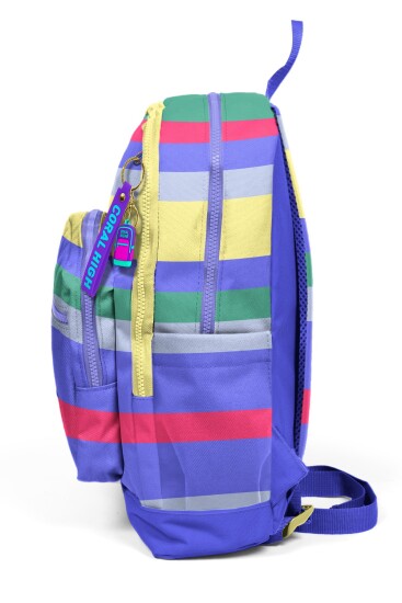 Coral High Kids Mor Sarı Lavanta Çizgi Desenli Okul Sırt Çantası 33202 - 7