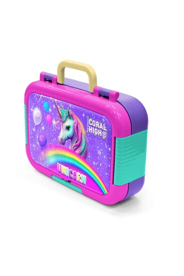 Coral High Kids Mor Simli Unicorn Desenli Paslanmaz Çelik Beslenme Kabı 39361 - 4