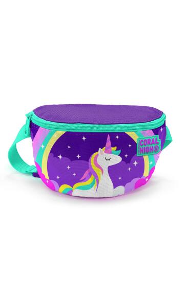 Coral High Kids Mor Su Yeşili Unicorn Desenli Bel Çantası 22491 