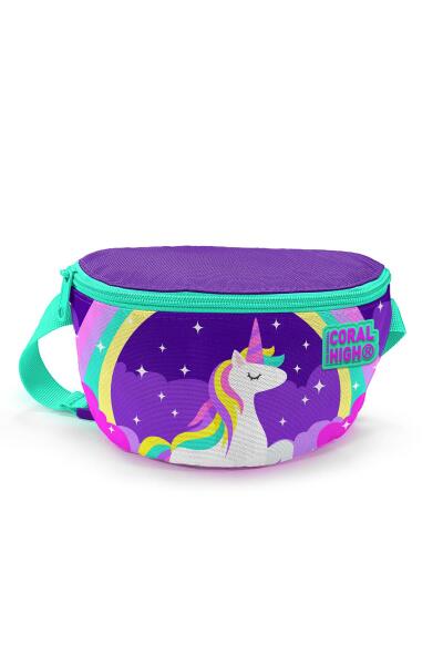 Coral High Kids Mor Su Yeşili Unicorn Desenli Bel Çantası 22491 - 1