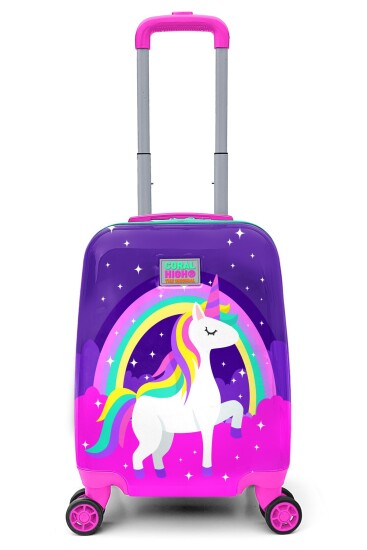 Coral High Kids Mor Su Yeşili Unicorn Desenli Çocuk Valizi 16729 - Coral High KIDS