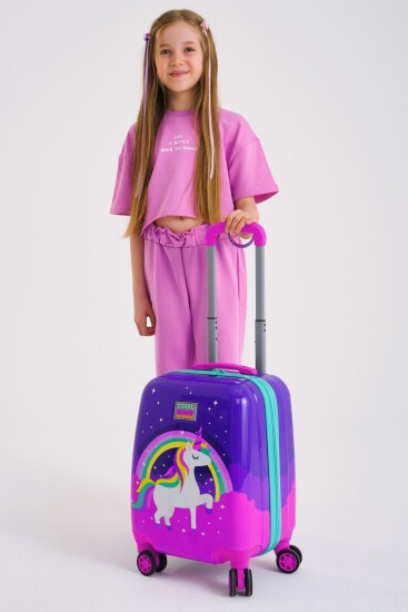 Coral High Kids Mor Su Yeşili Unicorn Desenli Çocuk Valizi 16729 - 2