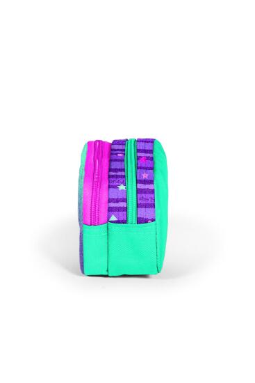 Coral High Kids Mor Su Yeşili Unicorn Desenli İki Bölmeli Kalem Çantası 12059 - 2