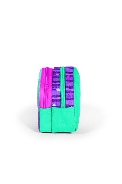 Coral High Kids Mor Su Yeşili Unicorn Desenli İki Bölmeli Kalem Çantası 12059 - 2