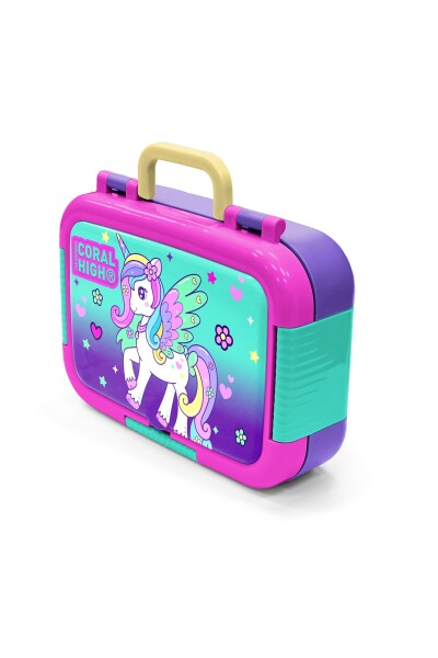 Coral High Kids Mor Su Yeşili Unicorn Desenli Paslanmaz Çelik Beslenme Kabı 39325 - 4