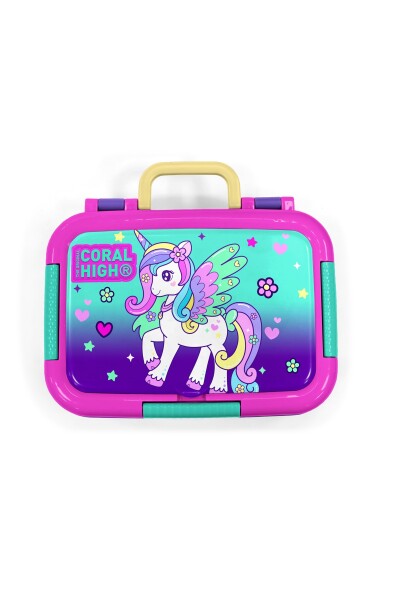 Coral High Kids Mor Su Yeşili Unicorn Desenli Paslanmaz Çelik Beslenme Kabı 39325 - 5