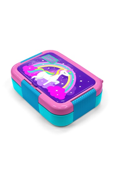 Coral High Kids Mor Su Yeşili Unicorn Desenli Paslanmaz Çelik Beslenme Kabı 39339 - 2