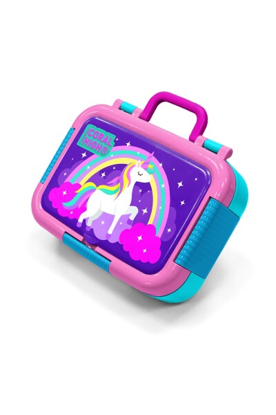 Coral High Kids Mor Su Yeşili Unicorn Desenli Paslanmaz Çelik Beslenme Kabı 39339 - 1