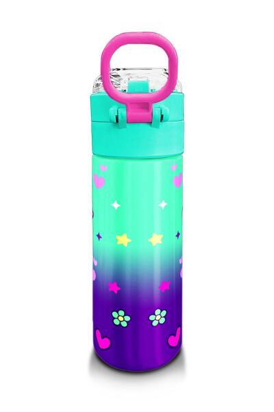 Coral High Kids Mor Su Yeşili Unicorn Desenli Pipetli ve Direkt İçim Çelik Termos 500 ml 31805 - 3