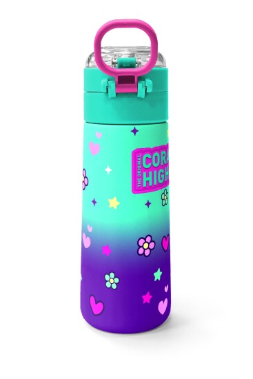 Coral High Kids Mor Su Yeşili Unicorn Desenli Pipetli ve Direkt İçim Çelik Termos 500 ml 31805 - 4
