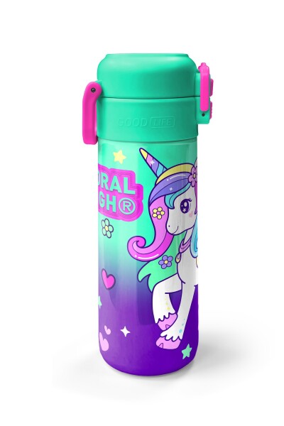 Coral High Kids Mor Su Yeşili Unicorn Desenli Pipetli ve Direkt İçim Çelik Termos 500 ml 31805 - 5