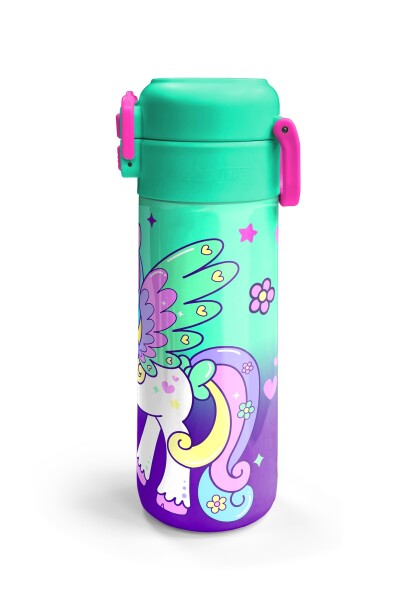 Coral High Kids Mor Su Yeşili Unicorn Desenli Pipetli ve Direkt İçim Çelik Termos 500 ml 31805 - 6
