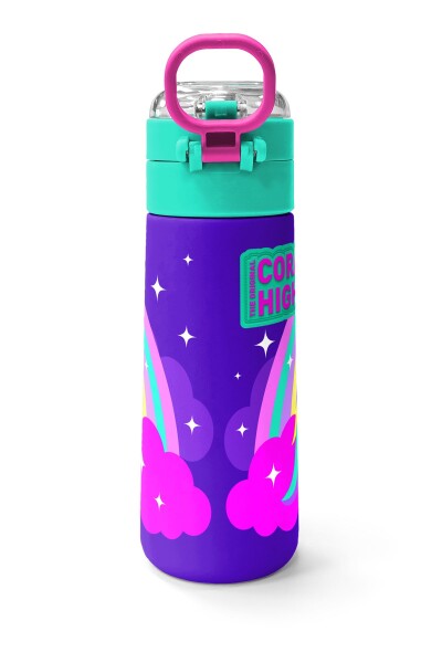 Coral High Kids Mor Su Yeşili Unicorn Desenli Pipetli ve Direkt İçim Çelik Termos 500 ml 31818 - 4