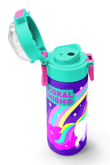 Coral High Kids Mor Su Yeşili Unicorn Desenli Pipetli ve Direkt İçim Çelik Termos 500 ml 31818 - 6