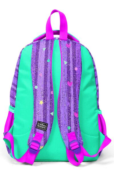 Coral High Kids Mor Su Yeşili Unicorn Desenli Üç Bölmeli Okul Sırt Çantası 23487 - 4