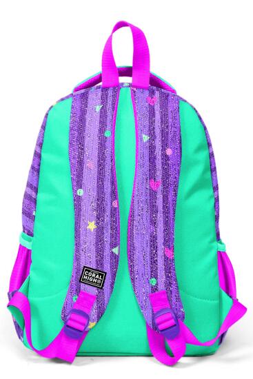Coral High Kids Mor Su Yeşili Unicorn Desenli Üç Bölmeli Okul Sırt Çantası 23487 - 4