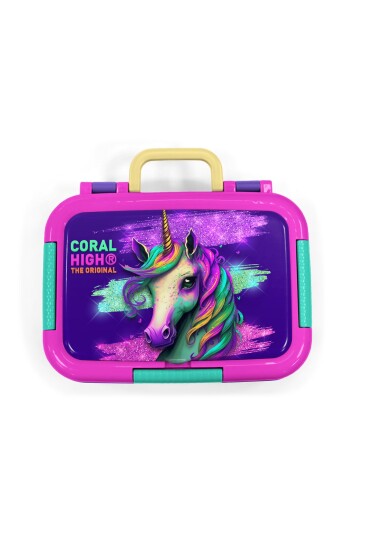 Coral High Kids Mor Unicorn Desenli Paslanmaz Çelik Beslenme Kabı 39266 - 5