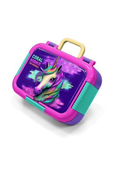 Coral High Kids Mor Unicorn Desenli Paslanmaz Çelik Beslenme Kabı 39266 