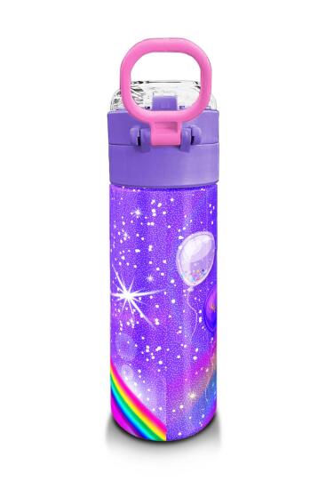Coral High Kids Mor Unicorn Desenli Pipetli ve Direkt İçim Çelik Termos 500 ml 31837 - 3