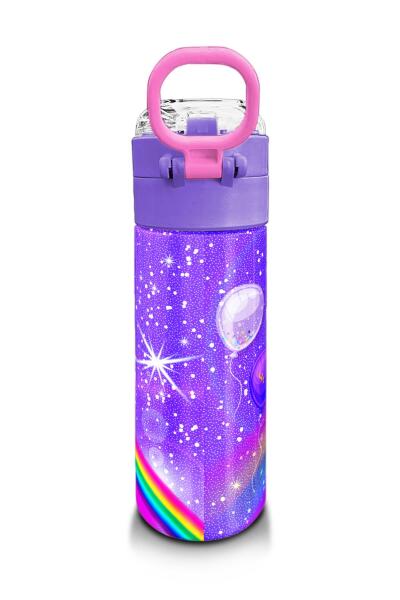 Coral High Kids Mor Unicorn Desenli Pipetli ve Direkt İçim Çelik Termos 500 ml 31837 - 3