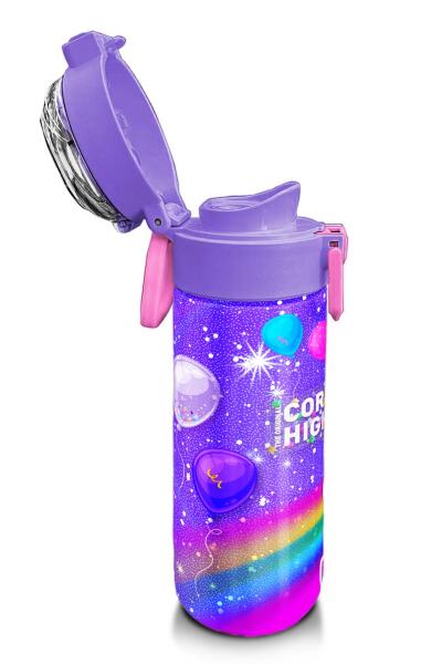 Coral High Kids Mor Unicorn Desenli Pipetli ve Direkt İçim Çelik Termos 500 ml 31837 - 6