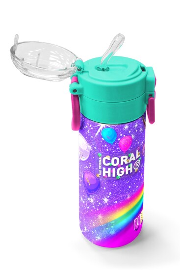 Coral High Kids Mor Unicorn Desenli Pipetli ve Direkt İçim Çelik Termos 500 ml 31837 - 5