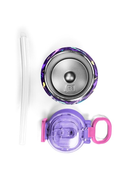 Coral High Kids Mor Voleybol Desenli Pipetli ve Direkt İçim Çelik Termos 500 ml 31849 - 7