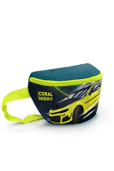 Coral High Kids Nefti Fosforlu Sarı Araba Desenli Bel Çantası 22499 - 3