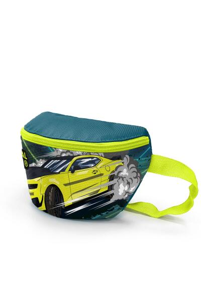 Coral High Kids Nefti Fosforlu Sarı Araba Desenli Bel Çantası 22499 - 4