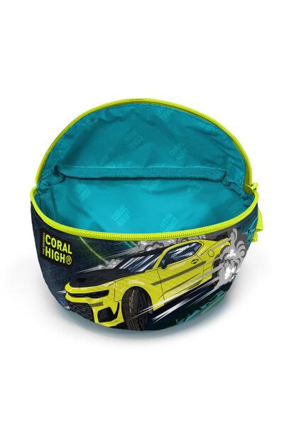 Coral High Kids Nefti Fosforlu Sarı Araba Desenli Bel Çantası 22499 - 5