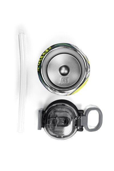 Coral High Kids Nefti Fosforlu Sarı Araba Desenli Pipetli ve Direkt İçim Çelik Termos 500 ml 31834 - 7