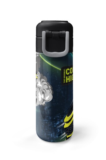 Coral High Kids Nefti Fosforlu Sarı Araba Desenli Pipetli ve Direkt İçim Çelik Termos 500 ml 31834 - 7