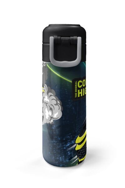 Coral High Kids Nefti Fosforlu Sarı Araba Desenli Pipetli ve Direkt İçim Çelik Termos 500 ml 31834 - 7