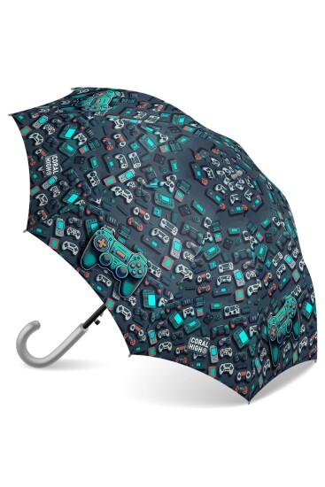 Coral High Kids Nefti Gamer Desenli Çocuk Şemsiyesi 12678 - Coral High KIDS