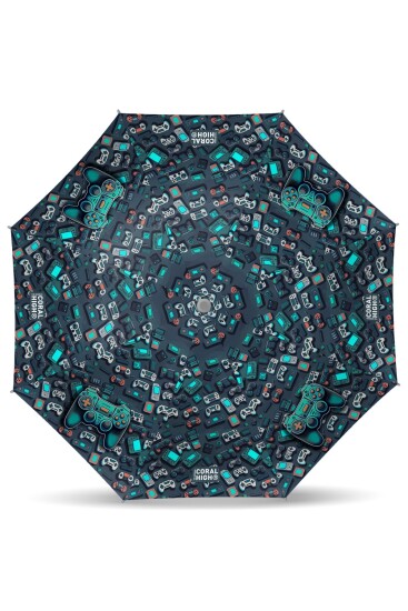 Coral High Kids Nefti Gamer Desenli Çocuk Şemsiyesi 12678 - 2