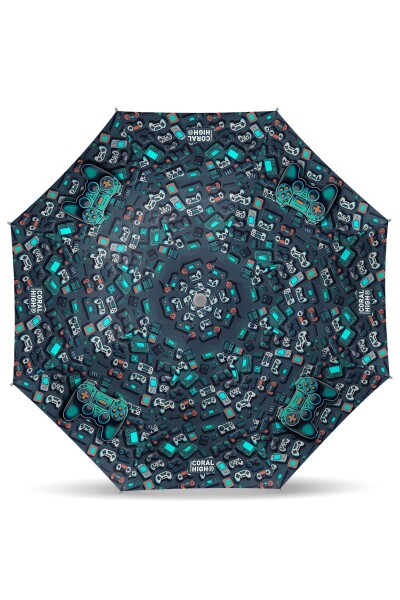 Coral High Kids Nefti Gamer Desenli Çocuk Şemsiyesi 12678 - 2
