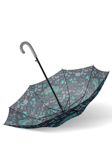 Coral High Kids Nefti Gamer Desenli Çocuk Şemsiyesi 12678 - 8