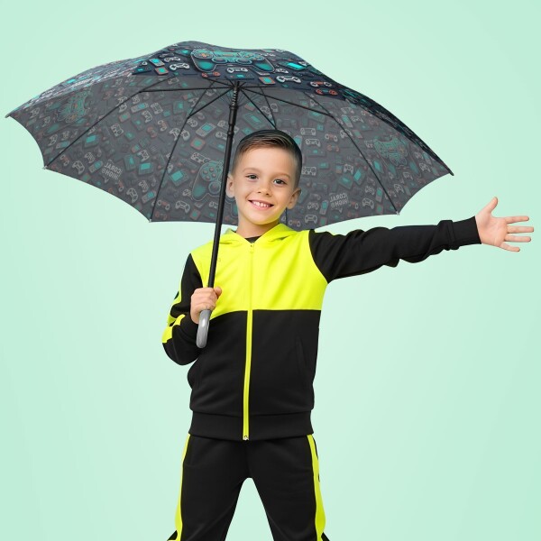 Coral High Kids Nefti Gamer Desenli Çocuk Şemsiyesi 12678 - 4