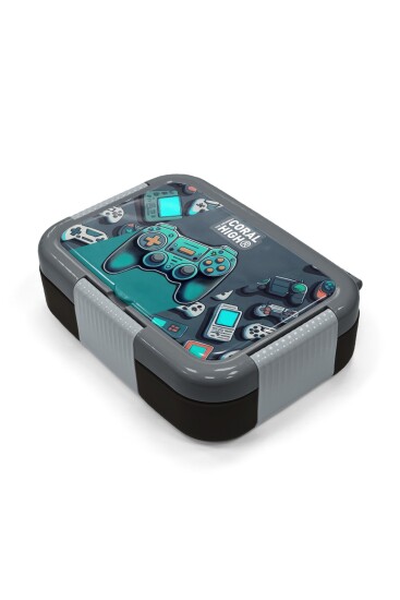 Coral High Kids Nefti Gamer Desenli Paslanmaz Çelik Beslenme Kabı 39301 - 2