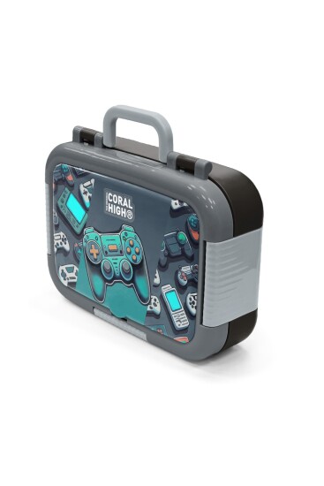 Coral High Kids Nefti Gamer Desenli Paslanmaz Çelik Beslenme Kabı 39301 - 4